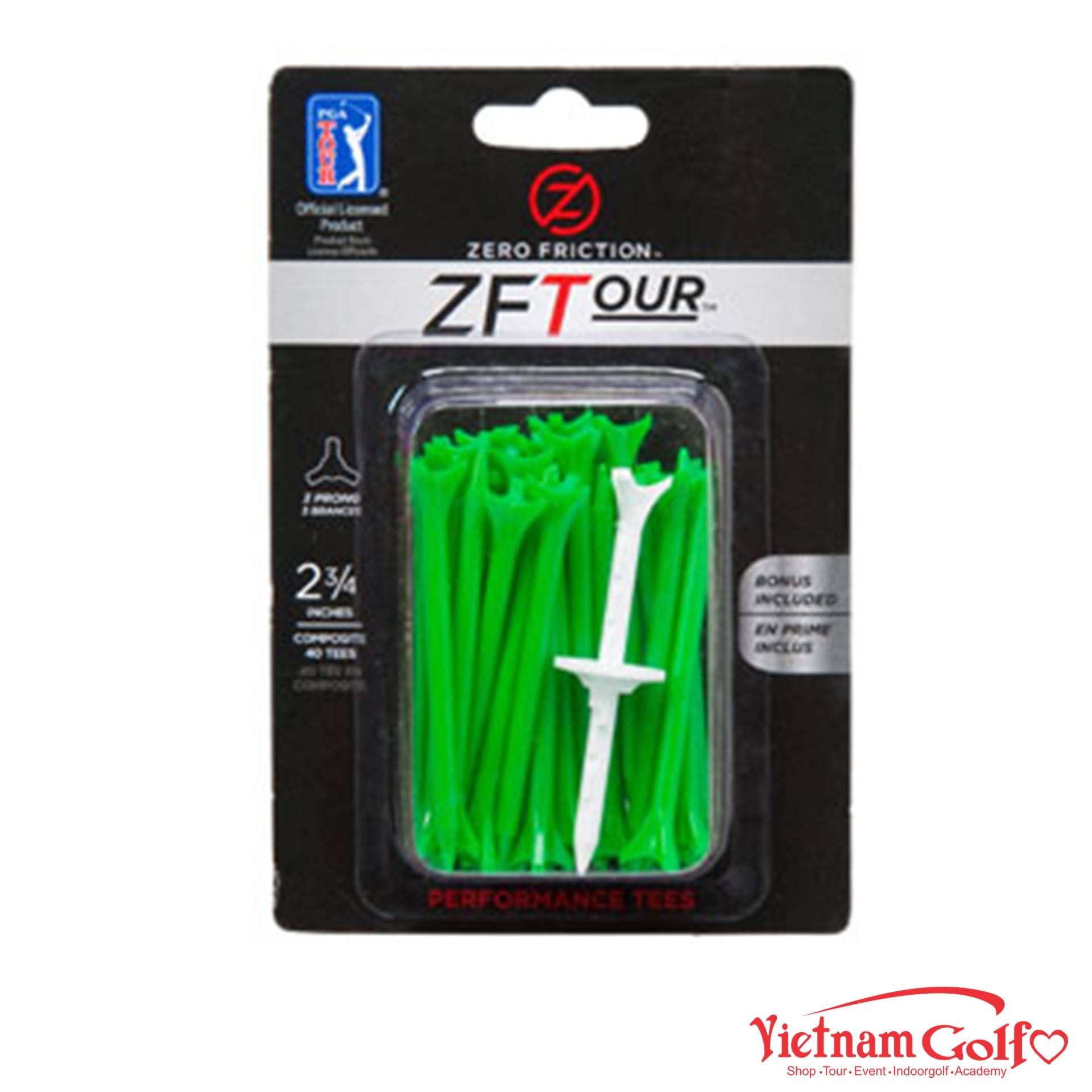Zero Friction Zftour Golf Tees 40 Count Green